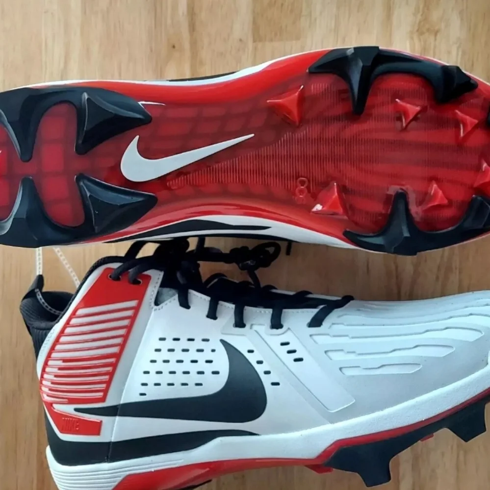 Nike Force Savage Pro 3 Football Cleats Size 15 White Red Black Trim DA5453-102
